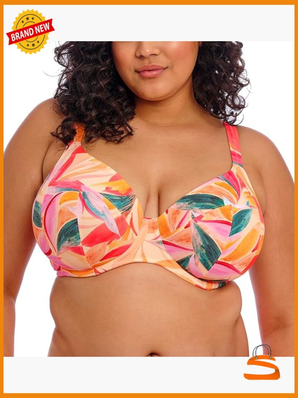 36f Bikini Top, Plunge Neckline, Adjustable Straps, Hand Wash Only